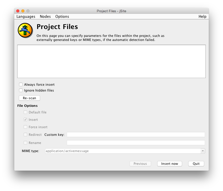 jSite Project files Screenshot