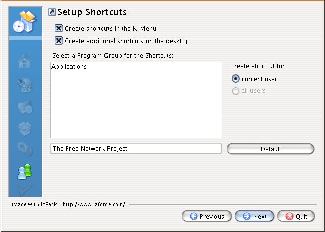 Create shortcuts Screenshot